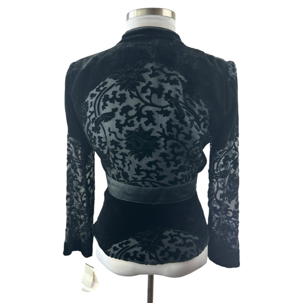 NWT Vintage Ever Beauty Jacket Black Velvet Size 10 Whimsigoth Dark Romantic - Picture 12 of 16
